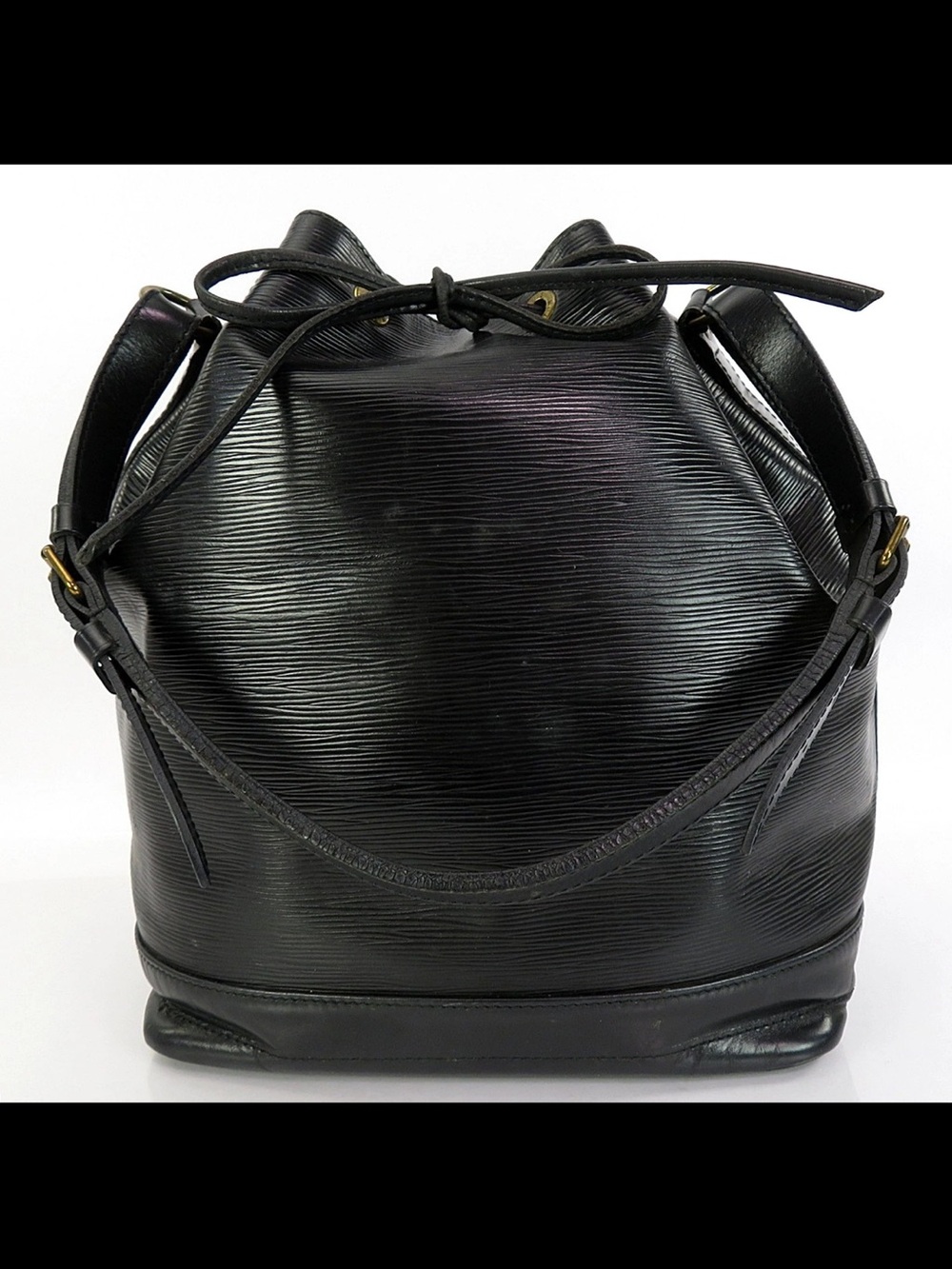 Louis Vuitton Black Textured Drawstring Shoulder Bag